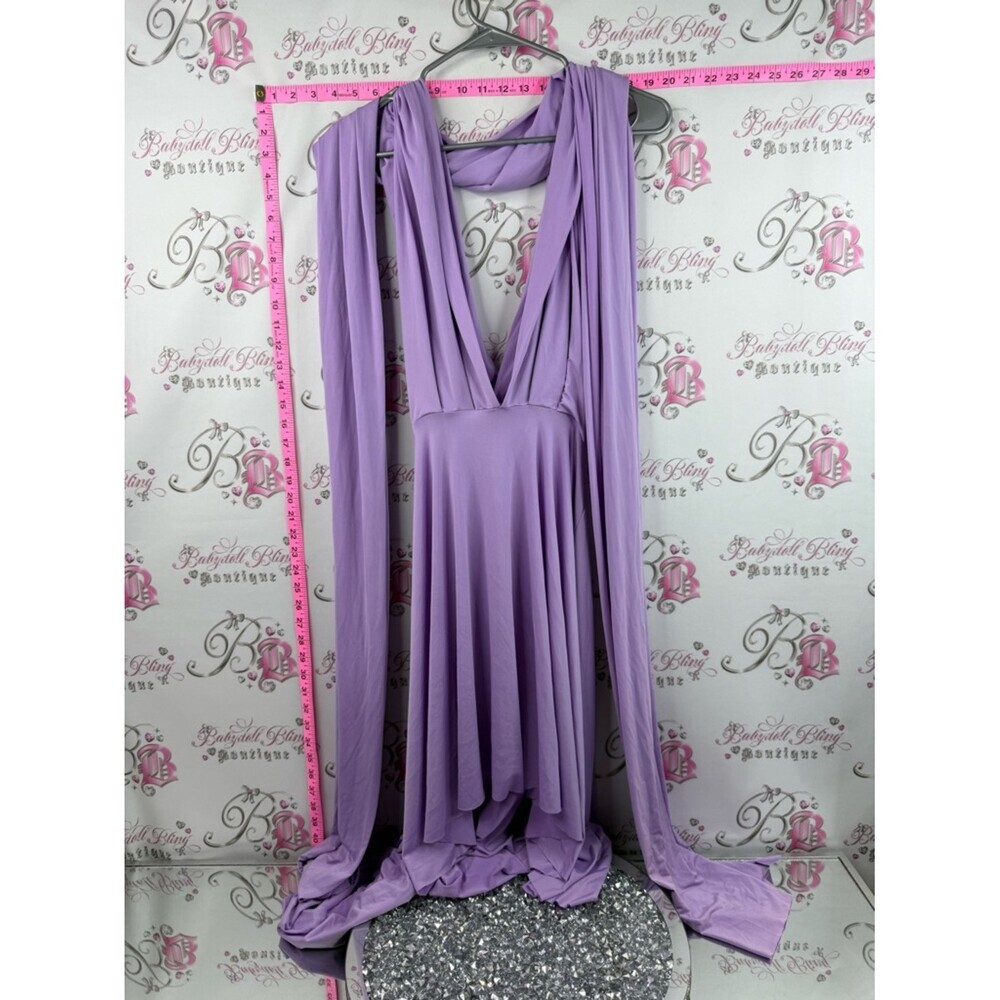 A wish come true Contemporary convertible dance dress with a deep Lavender